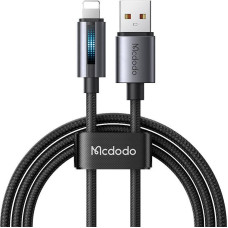 Mcdodo CA-5660 USB-A to Lightning cable with flashing light 1.2m (black)
