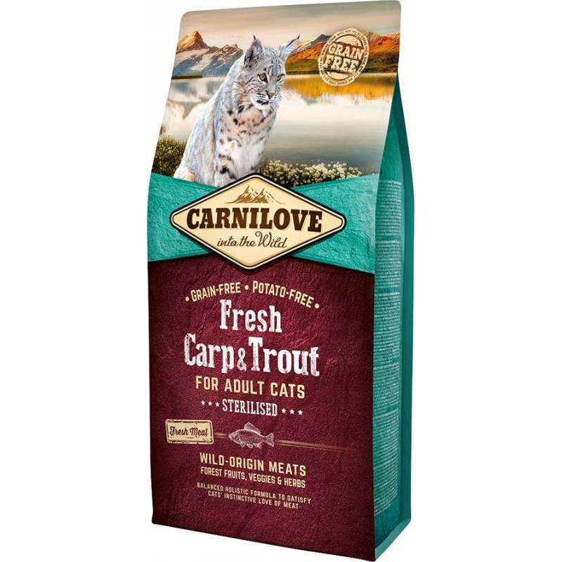 Carnilove Cat Sterilised Fresh Carp and Trout - dry cat food - 6 kg
