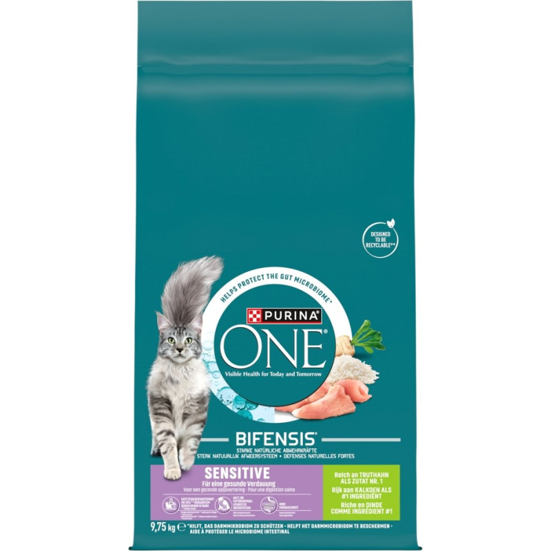 Purina Nestle PURINA One Sensitive Turkey - dry cat food - 9,75kg