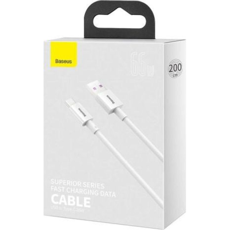 Baseus Type-C Superior series fast charging data cable 66W (11V/6A) 2m White (CATYS-A02)