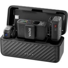 Boya Microphone Wireless BOYAMIC 2-02 2.4GHz, AI Powered Noise Cancellation with 2 receivers and 1 transmitter (Type-C) Black EU