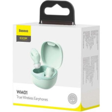 Baseus Earphone Bluetooth Encok WM01, Upgraded Version with Voice Assitant Support (Google, Siri), BT 5.3, TWS, Green EU (NGTW240006)