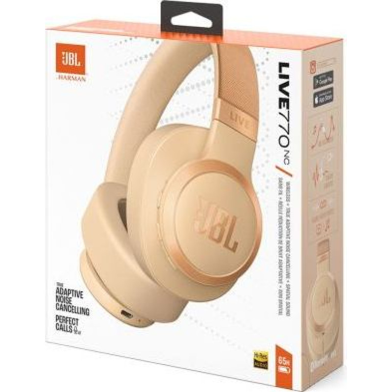 JBL LIVE 770NC Bluetooth Wireless On-Ear Headphones Sandstone EU