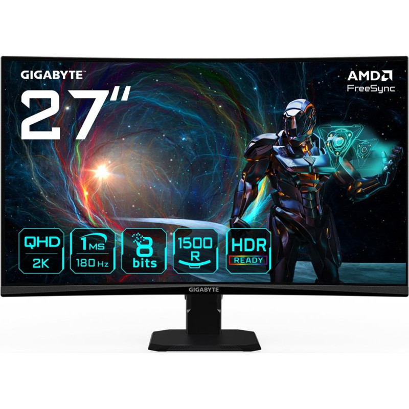Gigabyte GS27QCA LED 27&rsquo; 2560 x 1440 px Quad HD 180 Hz monitor black