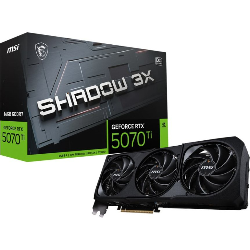 MSI GeForce RTX 5070 Ti 16G SHADOW 3X OC NVIDIA 16 GB GDDR7 BULK