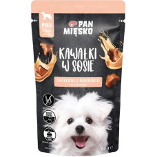 Pan Mięsko PAN MIĘSKO Pieces in sauce Veal with rabbit - wet dog food - 150g