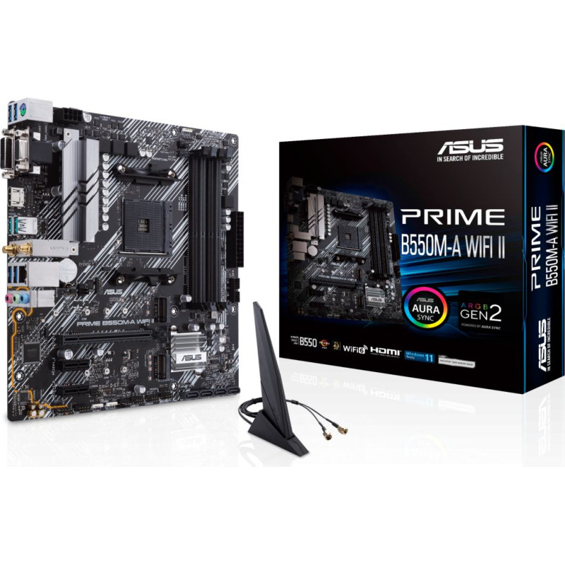 Asus PRIME B550M-A WIFI II AMD B550 Ligzda AM4 mikro ATX