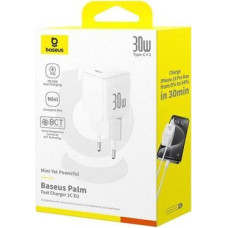 Baseus Travel Charger Palm Series Type-C, PD 3.0, QC 3.0, 30W, White EU (P10111605213-00)
