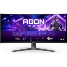 AOC Monitor AG346UCD 34 inch 175Hz Curved QD-OLED HDMIx2 DP HAS Speakers