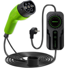 Qoltec Mobilna ładowarka do samochodu elektrycznego EV z regulacją 2w1 Typ2 | SCHUKO | 3.5kW | 230V | LCD | Przenośna | Wallbox | 5m
