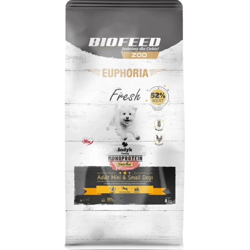 Biofeed Euphoria Fresh Adult Mini & Small Monoprotein Turkey - dry dog food - 8kg
