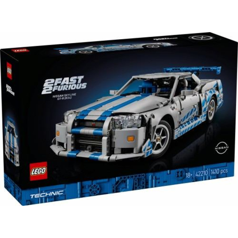 Lego Klocki Technic 42210 Samochód Nissan Skyline GT-R (R34) no filmas Za szybcy, za wściekli