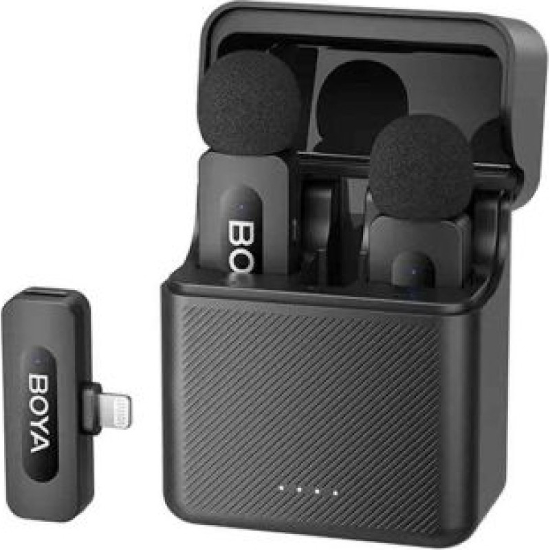 Boya Microphone Wireless BY-V30 2.4GHz with 2 transmitters and 1 receivers (Type-C) Black EU