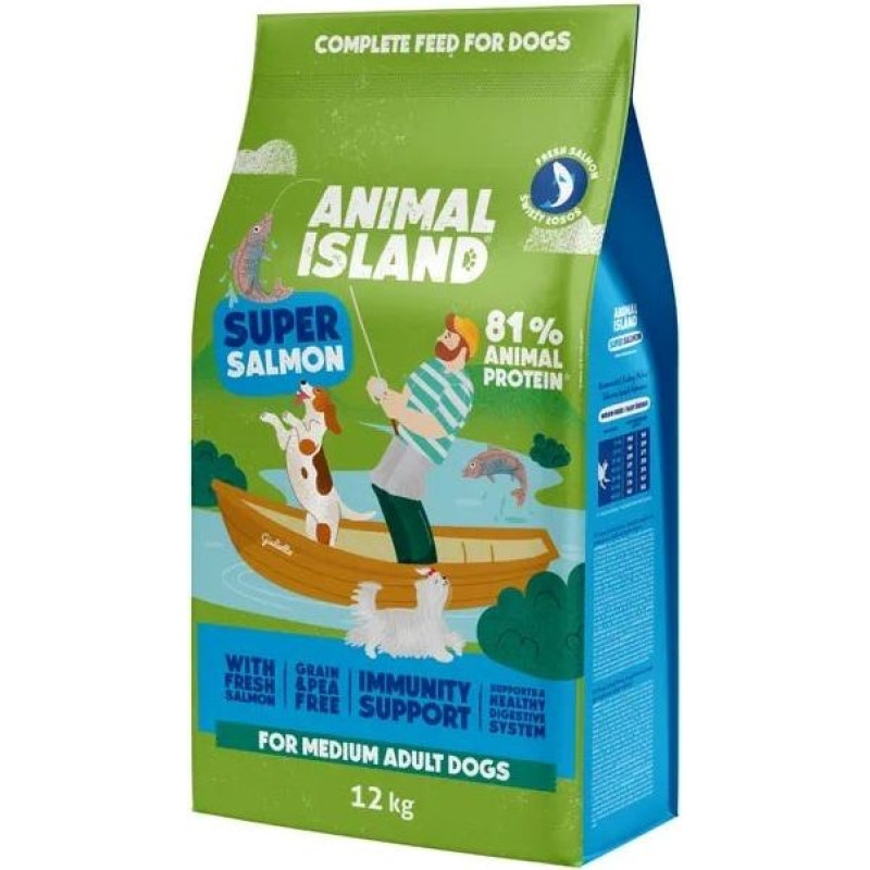 Animal Island Adult Medium Salmon - dry dog food - 12kg
