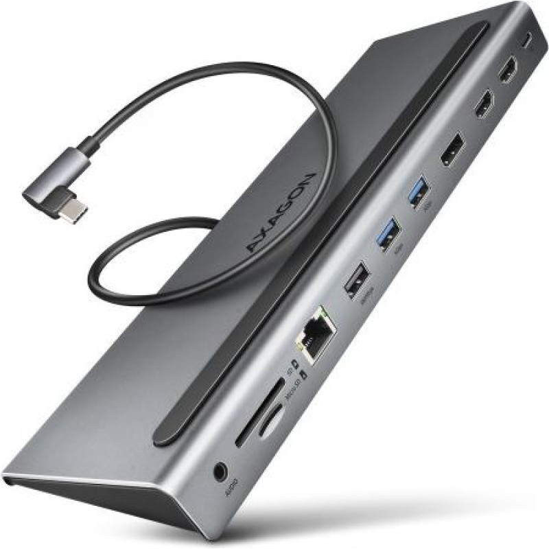 Axagon HMC-4KX3 3x USB- A/2xHDMI/DP/GLAN/SD/PD
