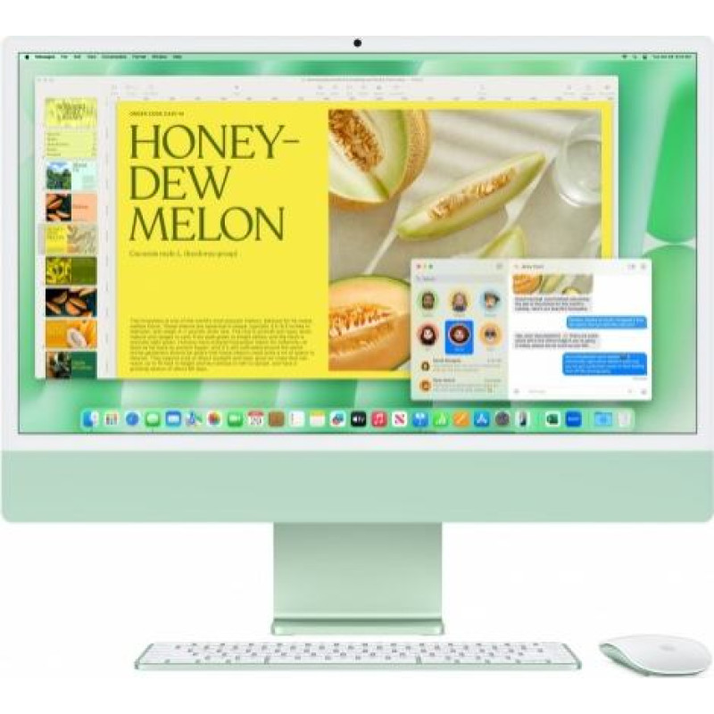 Apple iMac 24 inch: M4 10/10, 16GB, 512GB SSD - Green