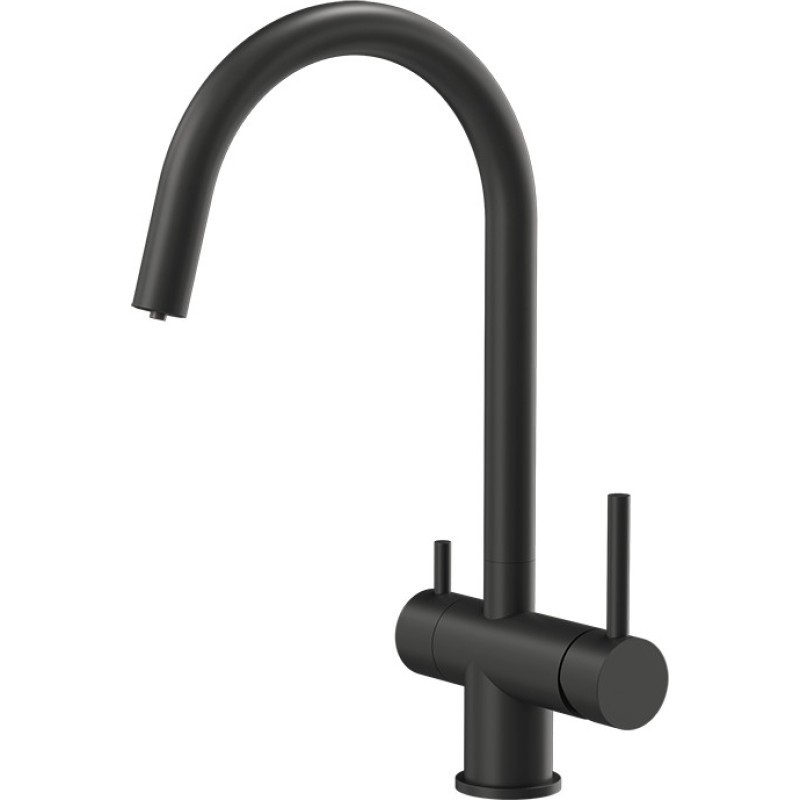 Quadron Virtuves jaucējkrāns ar savienojumu ūdens filtram, CAREN, 3623512_BLM, ogles melns.