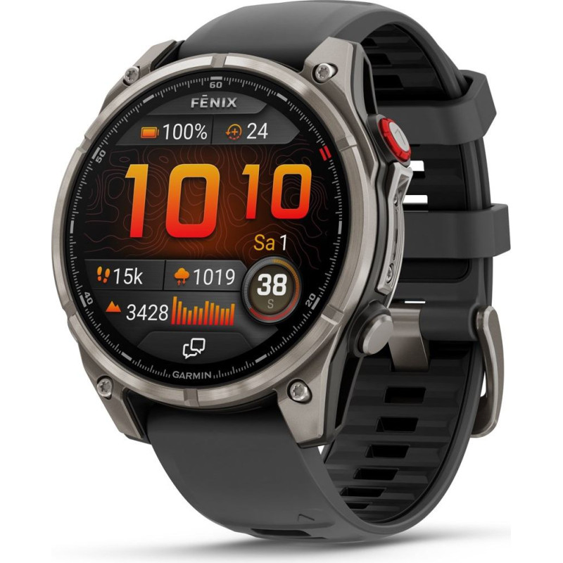 Garmin fēnix 8 Pro 3.56 cm (1.4") AMOLED 47 mm Digital 454 x 454 pixels Touchscreen Graphite, Titanium Wi-Fi GPS (satellite)