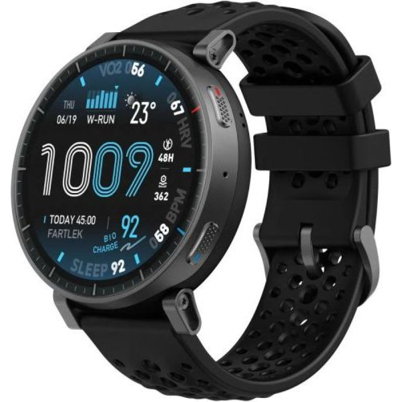 Amazfit Aktīvs MAX NFC, 48,5mm ar polimēru korpusu, alumīnija sakausējuma rāmis, melns EU W2556GL1N