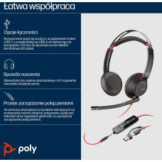 Poly Blackwire C5220 USB-C Headset +Inline Cable