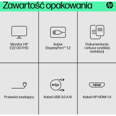 HP E22 G5 - 75Hz | Full HD | 22'' | IPS | 5ms