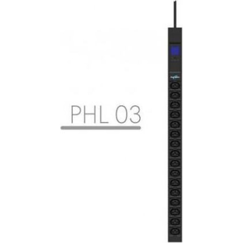 Powerwalker Listwa zasilająca rack pdu 19" 10a 16x iec c13 3m iec c14 miernik pionowa czarna