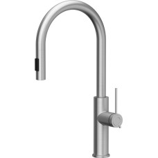 Quadron Virtuves jaucējkrāns ar izvelkamu &scaron;ļūteni JENNIFER Q LINE SLIM 3623510_BS, nerūsējo&scaron;ais tērauds.