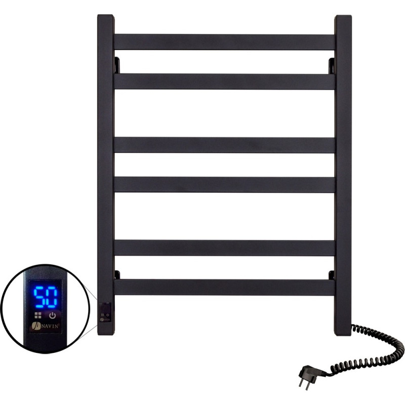 Navin Elektriskais dvieļu žāvētājs Avangard 480*600, sensora modelis, labā puse, melns, 12-228053-4860.