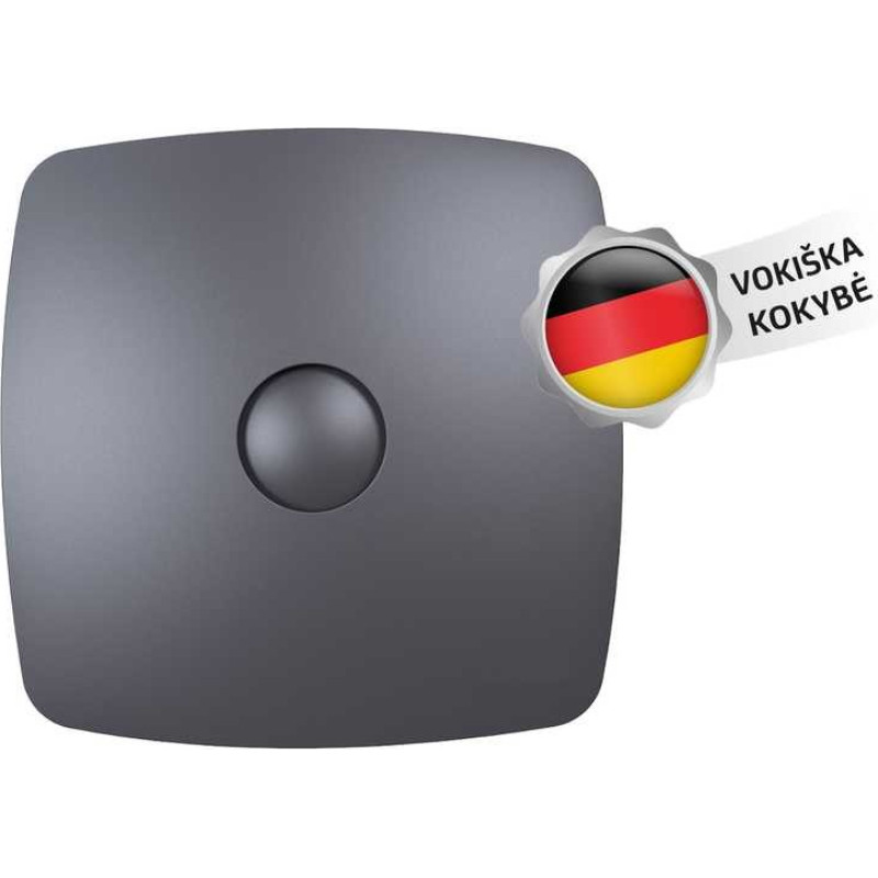 Vlano Vannas istabas ventilators ENSO 125 BL TH (ar taimeri un mitruma sensoru) 125 mm, melns.