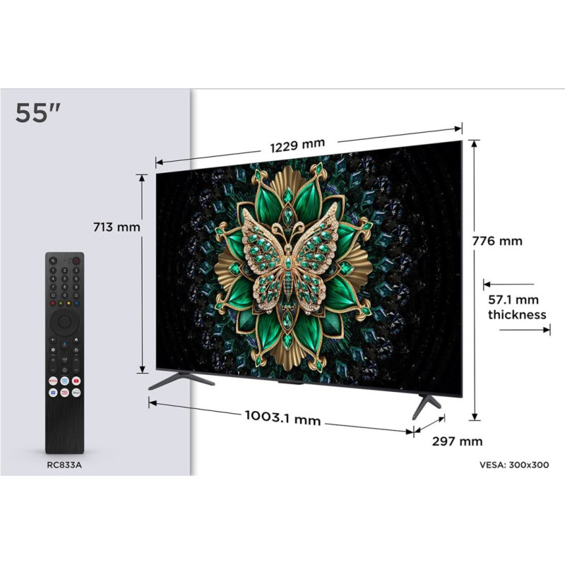 TCL C6K 55C6K TV 139.7 cm (55") 4K Ultra HD Smart TV Wi-Fi Metallic