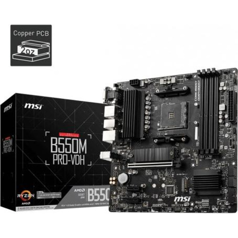 MSI B550M PRO-VDH AM4 4DDR4 HDMI/DP/VGA mATX