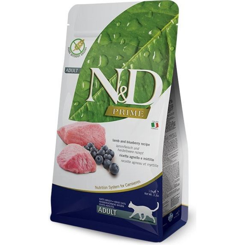 Farmina N&D Prime Lamb & Blueberry - dry cat food - 1.5kg