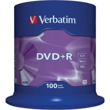 Verbatim DVD+R 16x 4.7GB 100P CB Matt Silver 43551