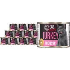 John Dog For cats Mousse Turkey - wet cat food - 12x200g