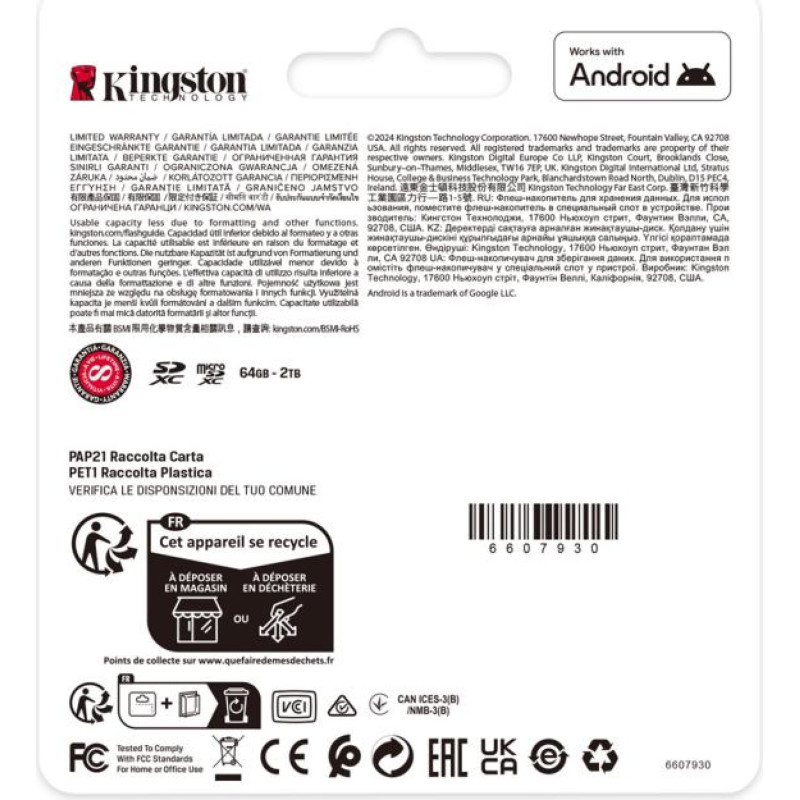 Kingston Technology 512GB microSDXC Canvas Select Plus Gen3 150MB/s A1 Card + Adapter