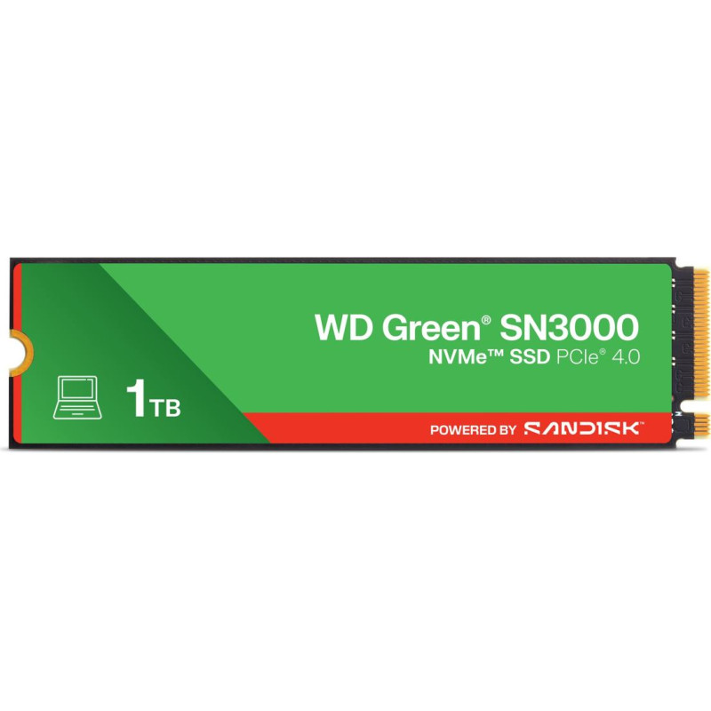 WD Western Digital Green WD &trade; SN3000 NVMe&trade; SSD POWERED BY SANDISK 1 TB