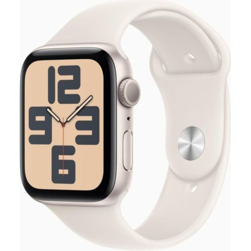Apple Watch SE (2024) GPS 44mm Starlight Alu Case, Starlight Sport Strap M/L EU MXEV3