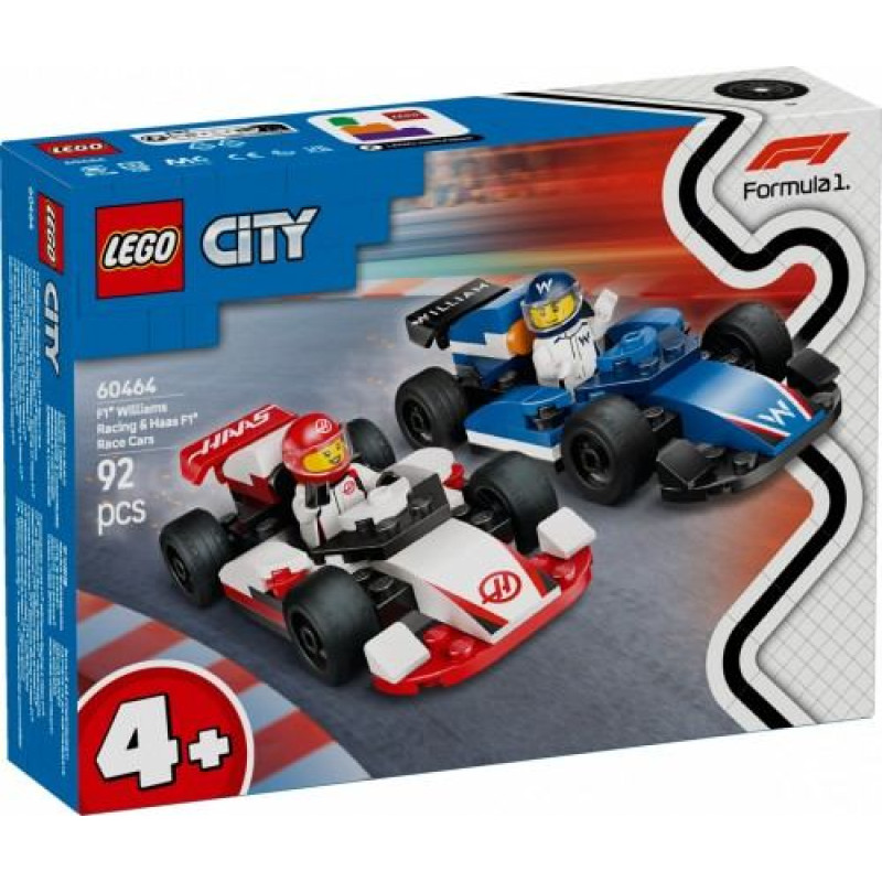 Lego City 60464 F1 Williams Racing & Haas F1 sacīkšu automašīnas