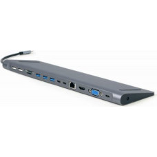 Gembird USB-C Hub HDMI GbE 5xUS B 2.0 3.1 3xUSB-C 1xPD