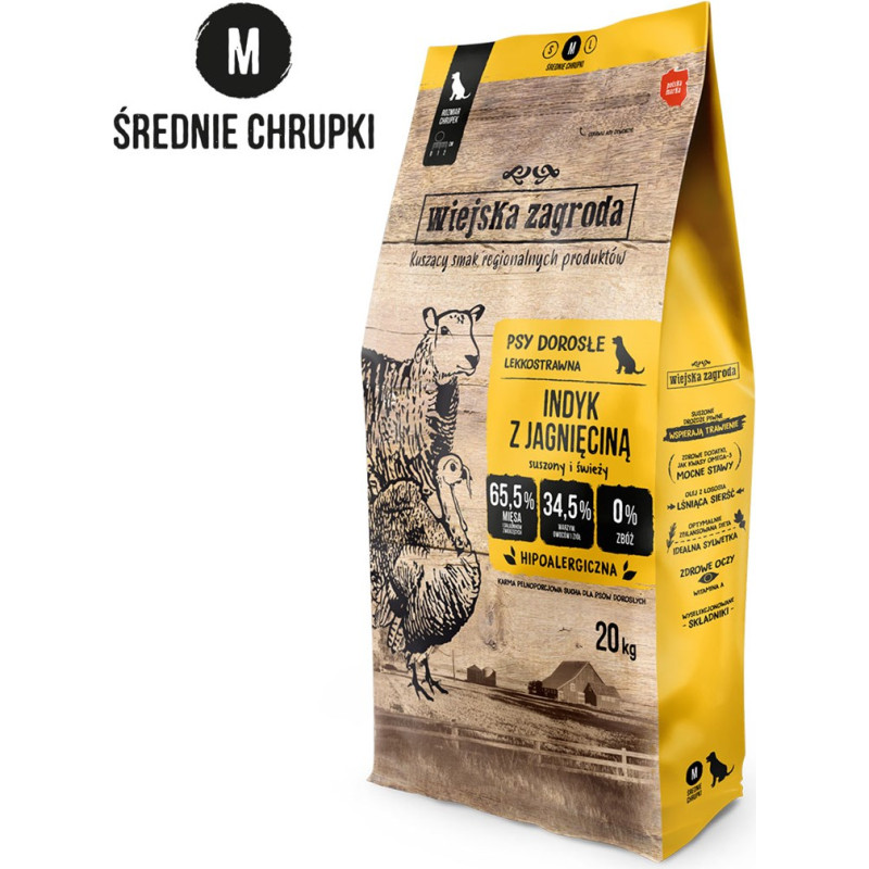 Wiejska Zagroda Turkey with Lamb M &ndash; dry dog food &ndash; 20kg