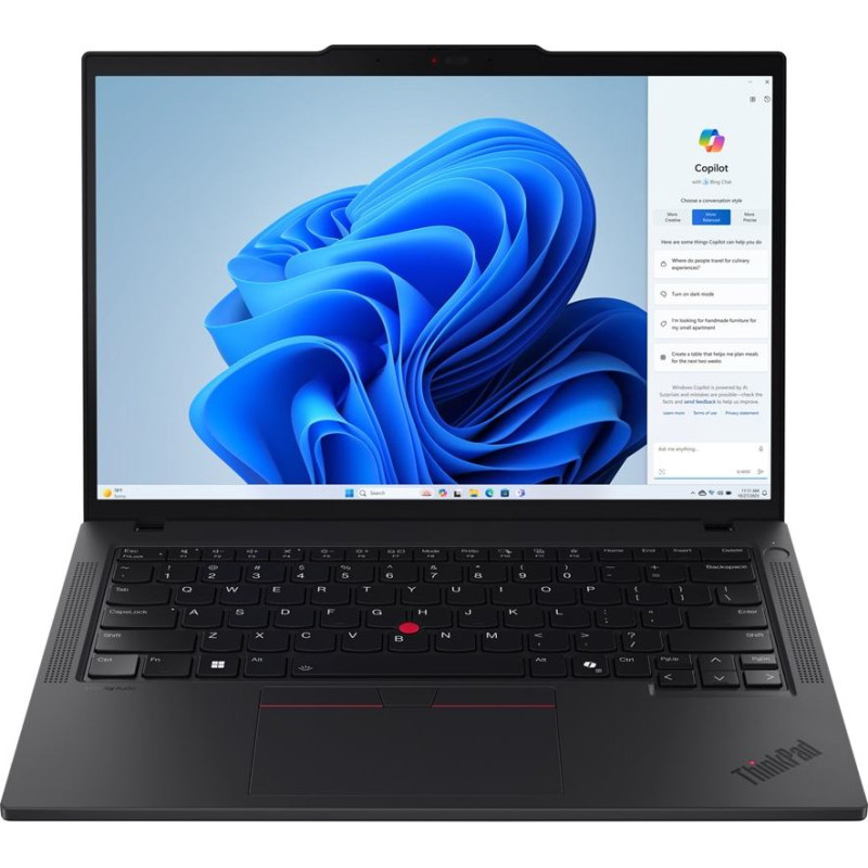 Lenovo ThinkPad T14 Gen 5 (Intel) Intel Core Ultra 7 155U Laptop 35.6 cm (14") Touchscreen WUXGA 16 GB DDR5-SDRAM 1 TB SSD Wi-Fi 6E (802.11ax) Windows 11 Pro English Black