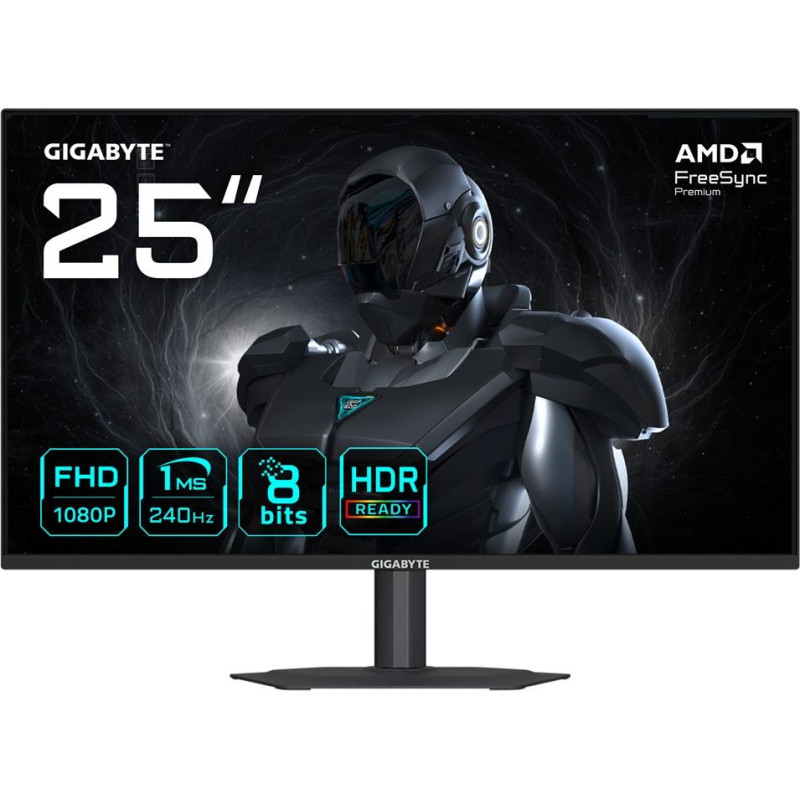 Gigabyte G25F2A 25" FHD Gaming Monitor - 1920 x 1080, 240Hz, 1ms, 300 cd/m&sup2;, Display HDR 10, HDMI 2.0, Displayport 1.4