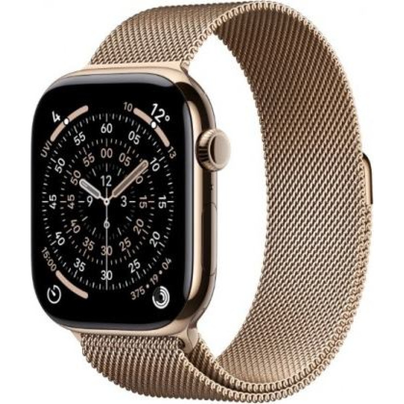 Apple Watch Series 11&nbsp;GPS + Cellular 42mm&nbsp;Gold Titanium Case with Gold Milanese Loop