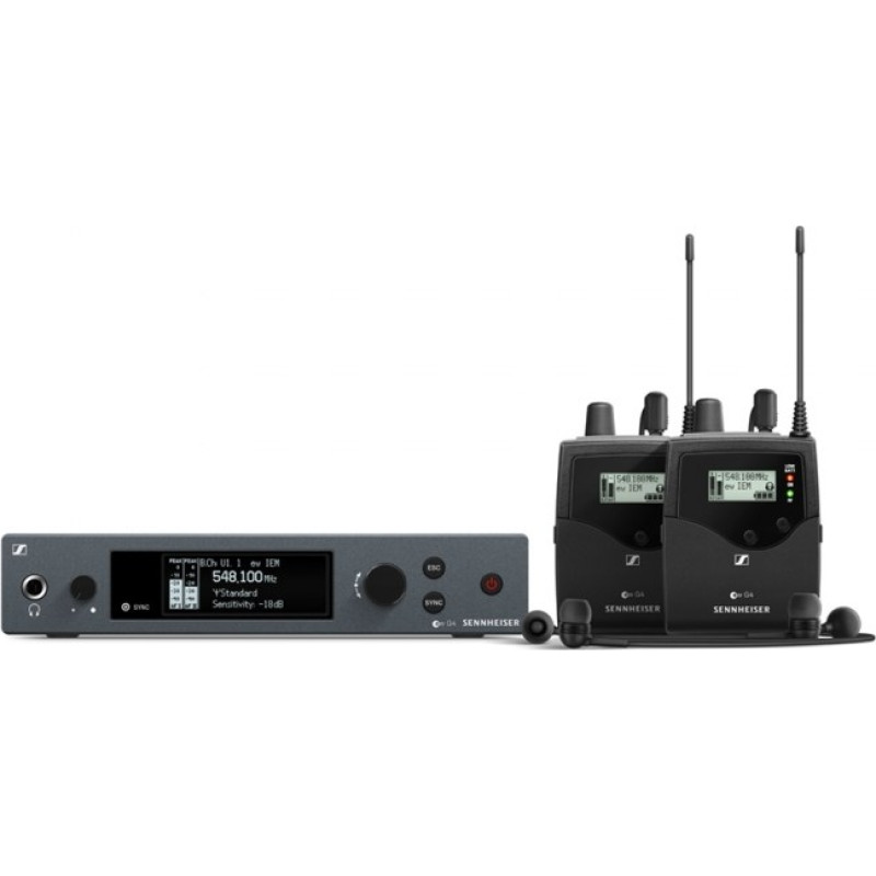 Sennheiser EW IEM G4-twin-A - Audio feedback set with two receivers (stage listening) 516-558 MHz