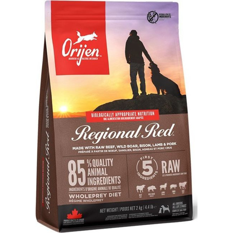 Orijen Regional Red 2 kg Adult Beef, Lamb, Pork