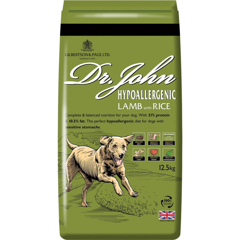 Dr. John DR JOHN Hypoallergenic lamb with rice - dry dog food - 12,5kg