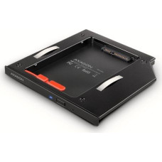 Axagon RSS-CD09 2.5" SSD/HDD caddy into DVD slot, 9.5 mm, LED, ALU