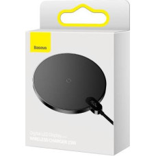 Baseus Wireless Charger Gen 2 Digital LED Display, 15W, Black (CCED000001)