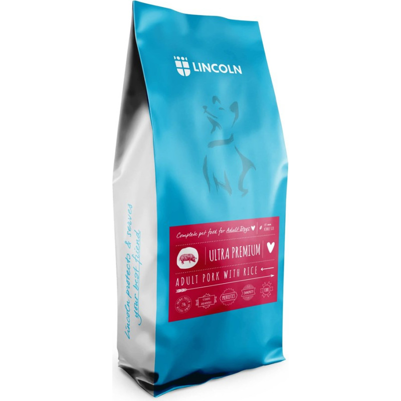 Lincoln Ultra premium Medium and large Pork with rice - dry dog food - 12kg