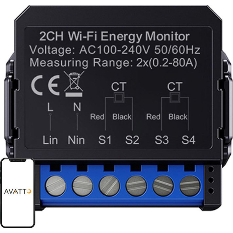Avatto WiFi WPM16-2 smart bi-directional energy meter